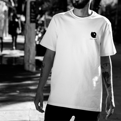 Front design print of The ‘Monk’-I Man white t-shirt — evolutionary art concept by Blaknwhite.