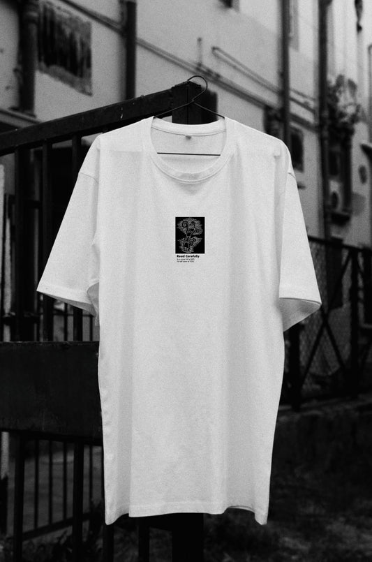 The Ogler White oversized t-shirt by Blaknwhite — front view